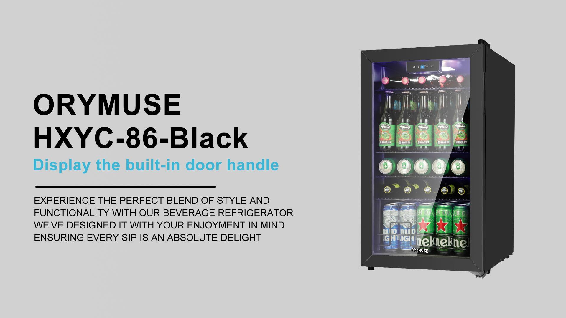 Image of ORYMUSE 3.2 Cu.Ft Beverage Refrigerator, 130 Can Mini Fridge with Glass Door & Digital Temperature Control, Compressor Cooling Freestanding Cooler for Soda, Beer, Wine, Home, Office & Bar - Black