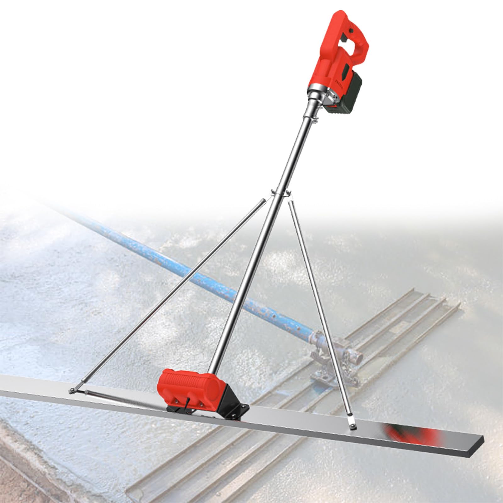 Beachtiful Concrete Vibrating Tool, Concrete Screed Tamper Tool, Power Leveler Cordless Screed Cement Finishing Tool, 6000 RPM, 2 Batteries