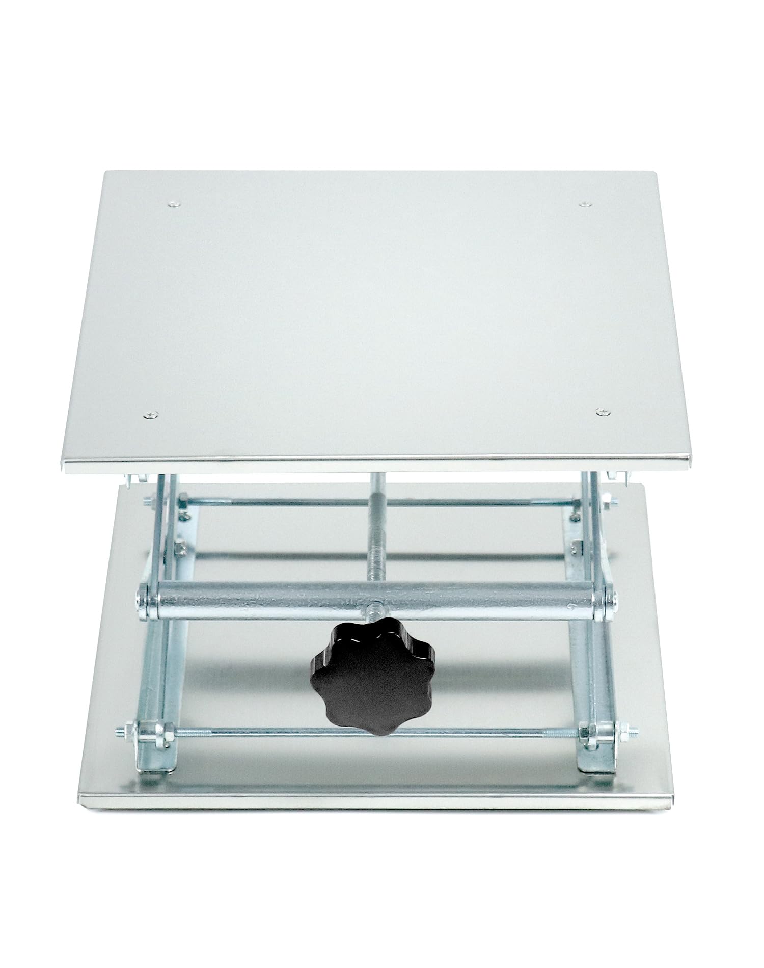 QWORK Gato de laboratorio de 12 x 12 pulgadas, soporte de tijera de acero inoxidable 304, plataforma de soporte de laboratorio de 18 pulgadas de altura, capacidad de carga de 55 libras
