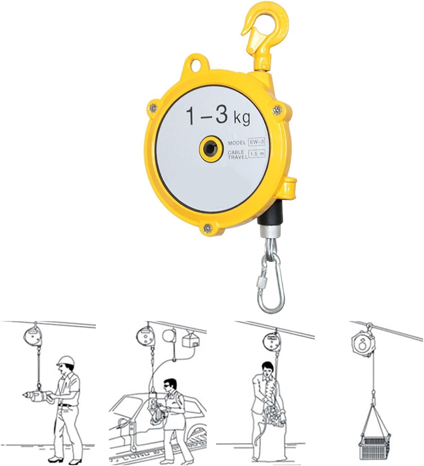 VUIKLCty Spring Balancer, Suspendable Telescopic Tool Spring Balancer, Adjustable Balancer Telescopic (Size: 1-3 Kg)