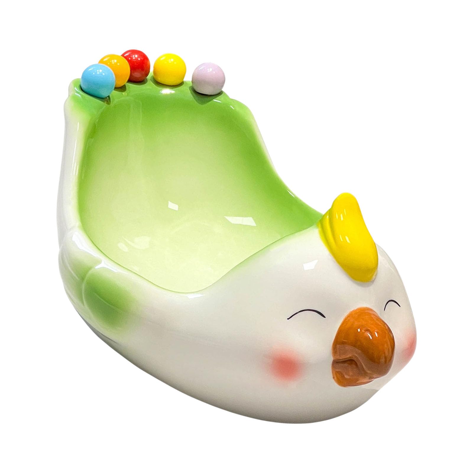 APGLSXY Handcrafted Ceramic Avian Fruit Bowl Comes with 5 Stainless Steel Snacking Forks Friendly Ceramic Bowl