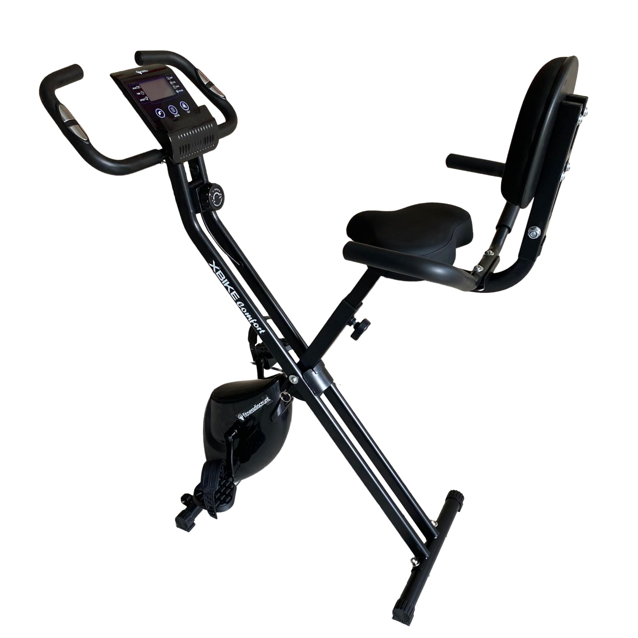 Cyclette da casa pieghevole con schienale COMFORT FD Sport X-Bike | Cyclette da camera | Fitness per l'allenamento a casa | Cyclette a resistenza magnetica | Bicicletta con schienale