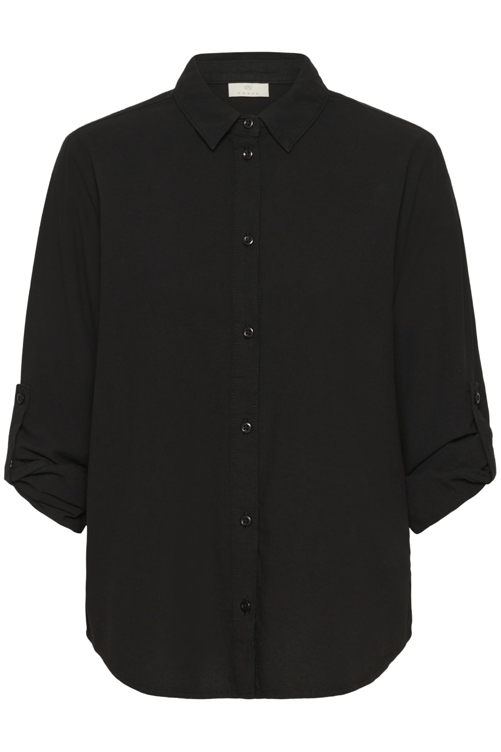 KAFFE Langarm - Hemd KAnaya Damen Hemd Bluse Langarm Business Shirt Classic Hemdbluse Elegant knofen 38, Black Deep