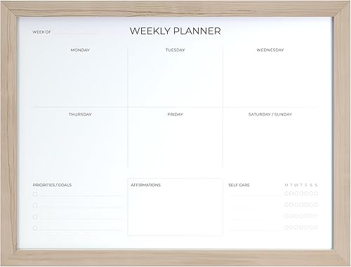 Compadible - Pizarra blanca con calendario de borrado en seco, agenda semanal de borrado en seco para pared, calendario de pizarra blanca con