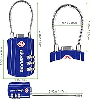 Vista 4 de GIVERARE 2 Pack TSA Approved Luggage Locks, Combination Travel Cable Lock, Re-settable 3-Digit Padlocks with Alloy Body, Keyless TSA Padlock for Gym