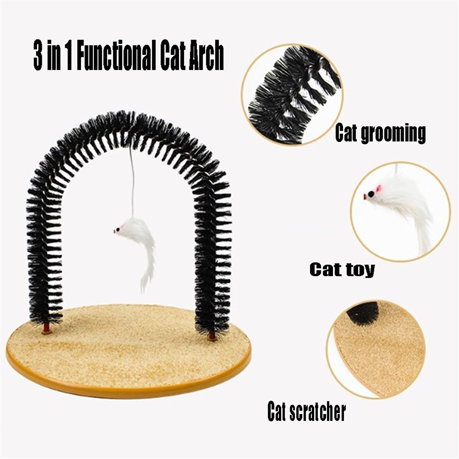 Katzenbürste Cat Corner Pinsel - 3 In 1 Funktioneller Katzenbogen, Katzen-Selbstpflege-Massagegerät-Haustierspielzeug, Multifunktionaler Kratzer (Color : Cat Arch)