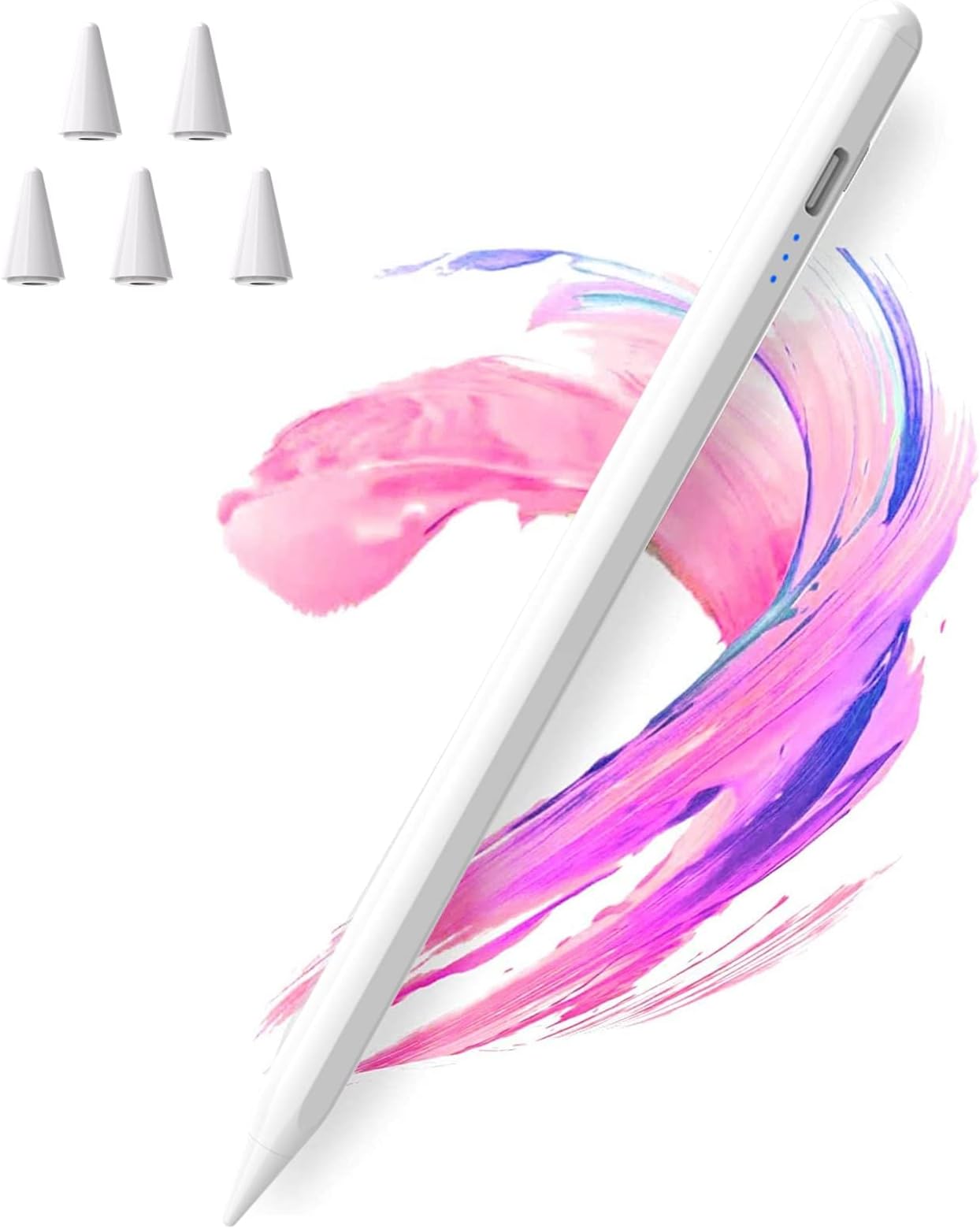 Stylus Pen for iPad with Palm Rejection,3 Power Indicator Lights,Tilt Sensitive iPad Pencil Compatible (2018-2022)Apple iPad 9th/8th/7th/6th,iPad Pro 11/12.9 in,iPad Air 5th/4th/3rd,iPad Mini 6/5 Gen
