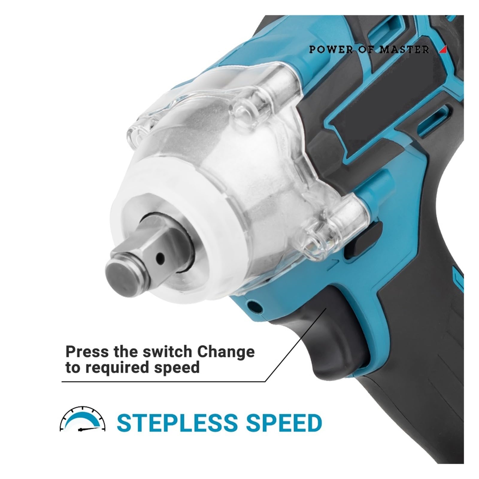 Llave de Impacto Llave De Impacto Eléctrica De 18V, Llave De Vaso Recargable De 1/2, Inalámbrica, Sin Batería, Impacto De Alta Potencia En Reparación De Automóviles(AB109)