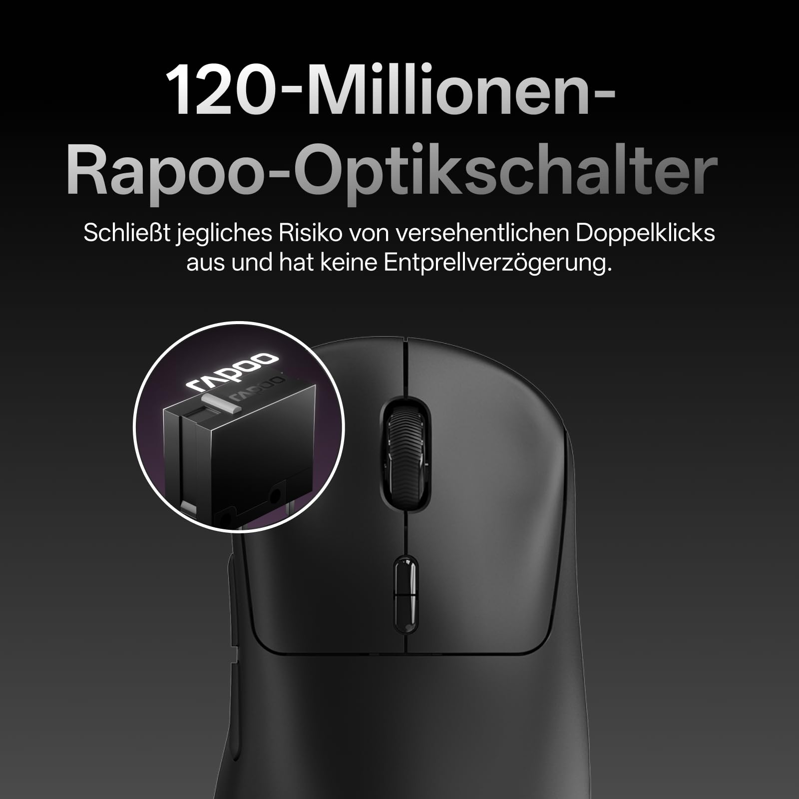 Rapoo VT3 MAX Gen-2 Kabellose Gaming-Maus, 53g Ultraleicht, Native 8000Hz | Nordic nRF54L15 MCU, 750h Akku, PAW3950 30K DPI, 10 Programmierbare Tasten, Ergonomisches Design, Kompatibel mit PC & Mac