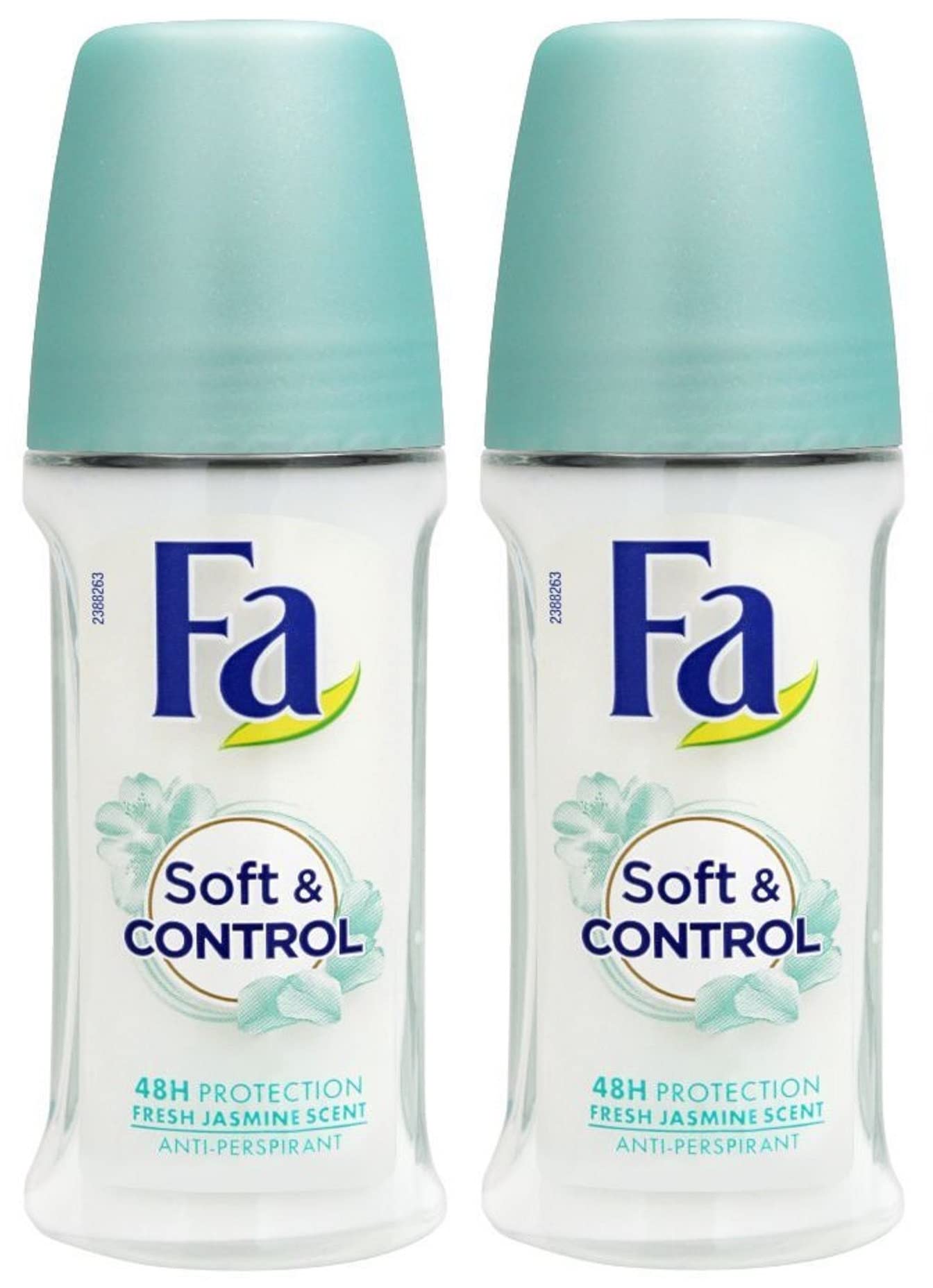 Fa Deodorant 1.7 Ounce Roll-on, Men & Women, 50ml - 2 Pack (Soft & Control)
