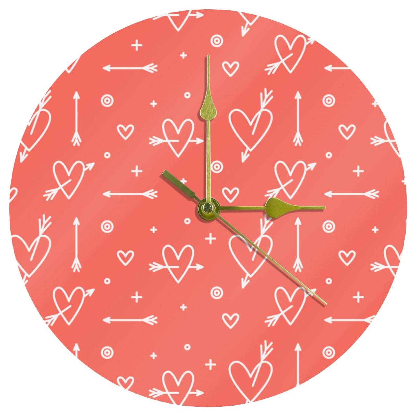 Horloge murale motif cœur pour décorer la maison et la chambre