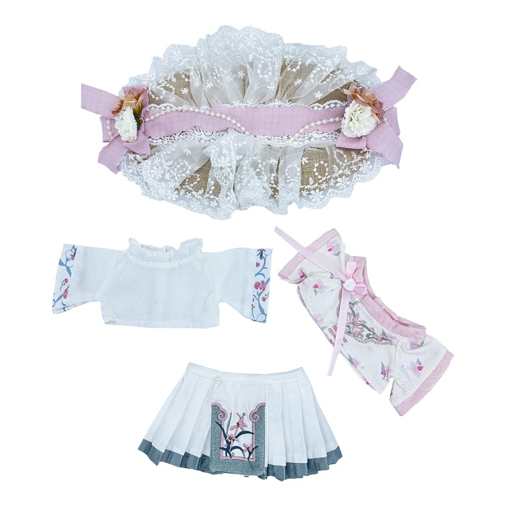 niannyyhouse Bambola di peluche da 20 cm, vestito, cappotto, gonna, stile antico Hanfu, 20,3 cm, bambola di peluche Dressup (A1)