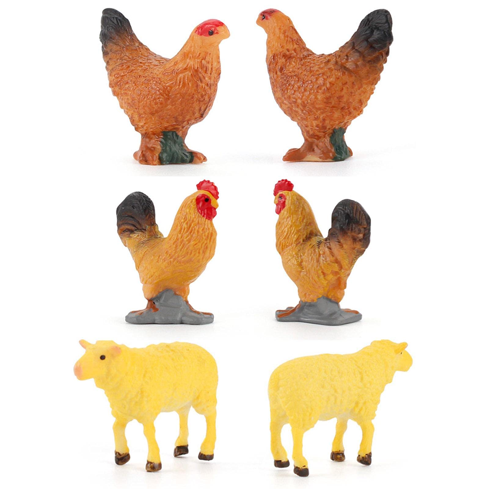 Amazon.co.jp: ミニ農場の動物の置物、現実的な農場の動物のフィギュア