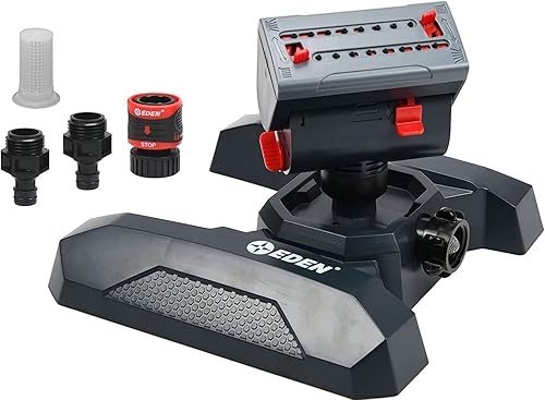 Miniatura 5 de Eden 94124 Aspersor de accionamiento turbo de varios patrones con sistema de nebulización, con juego de conexión rápida y mini aspersor oscilante