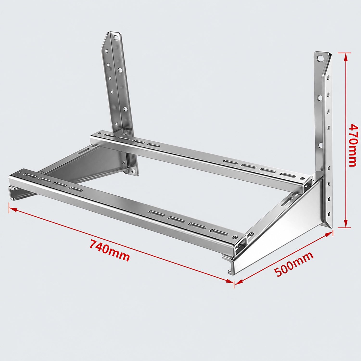 Soporte de Pared para Unidad Exterior de Aire Acondicionado Split | Acero Inoxidable, Carga 400 kg, Soporte Universal Ajustable, Estructura Triangular, Fácil Instalación