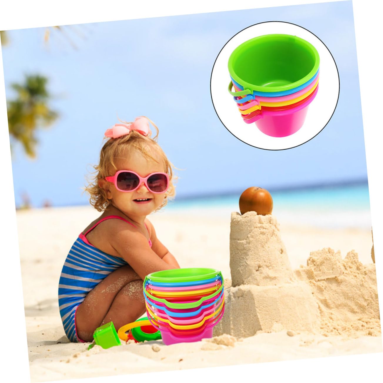 Secchiello Mare Ragazzo Ragazza Set 12 Pezzi Abs per Giochi Spiaggia
