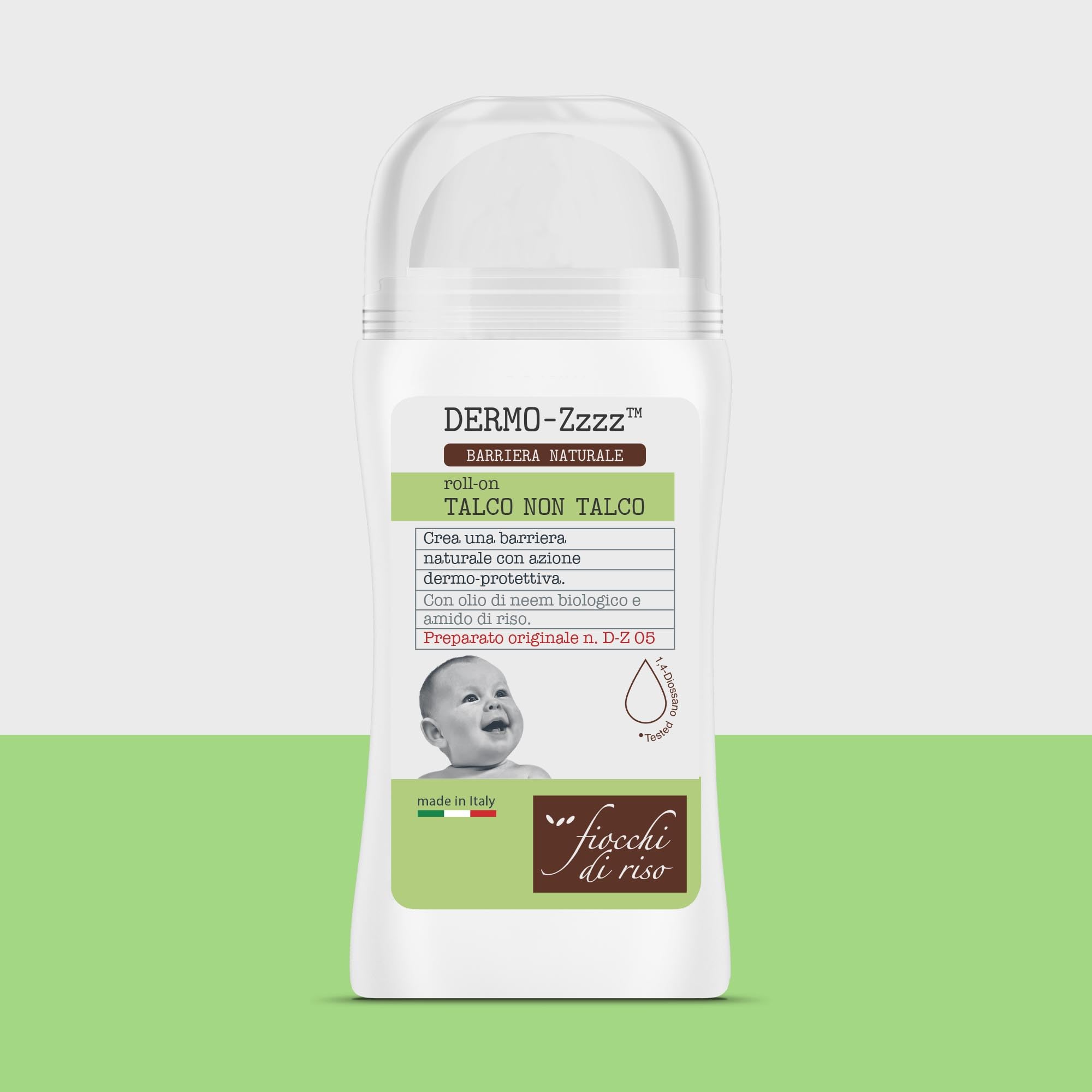 Fiocchi di Riso - ROLL-ON Talco NON Talco - 60ml - SUDORAZIONE E ZANZARE - Crea una barriera naturale dermo-protettiva con profumazione sgradita alle zanzare.