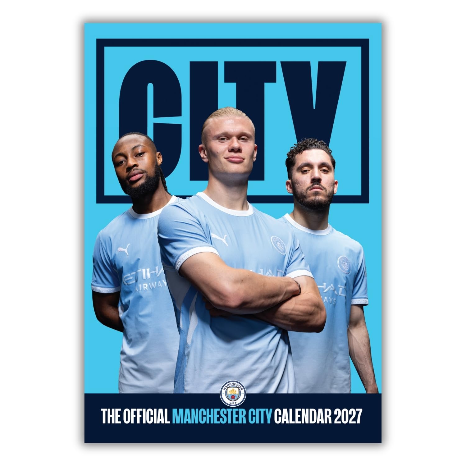 Manchester City FC 2027 A3 Wall Calendar Official Licensed Football Club Calendar, Large A3 Format, Monthly Grid Layout, Iconic First Team Imagery, Gift for Man City Fans