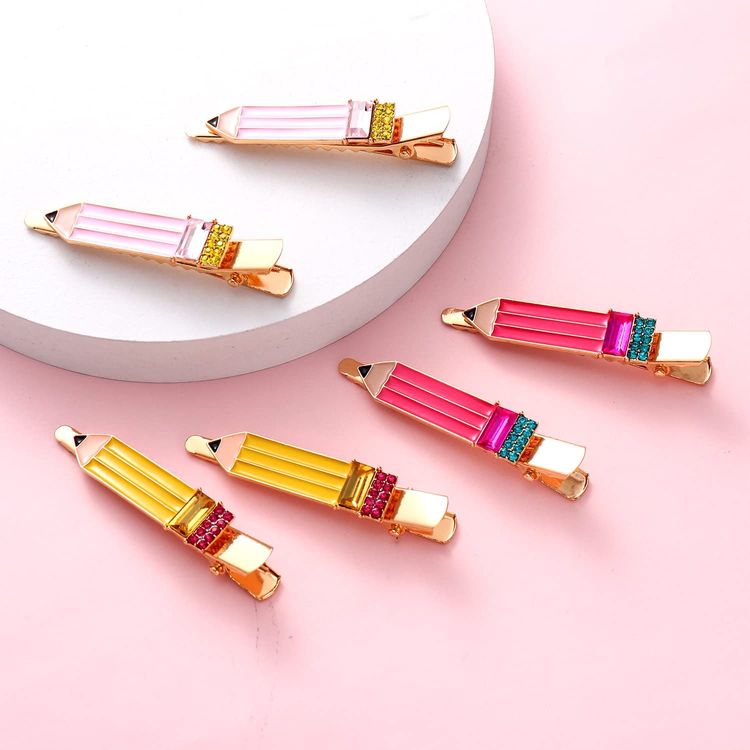 Amazon.com : HZEYN Pencil Hair Clip - 6 Pack Teacher Hair  display picture 2