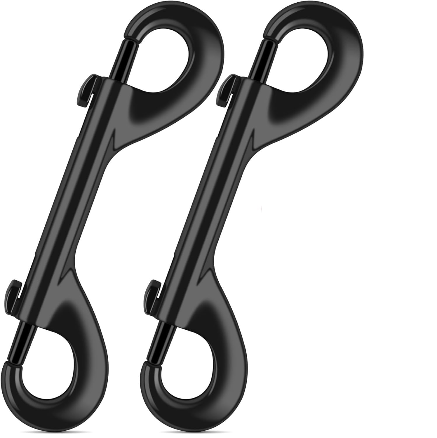 Garwor4.7 inch Double Ended Bolt Snaps Hooks, 2 Pack 600lbs Weight Capacity, Heavy Duty Trigger Snap for Dog, Extra Large Zinc Alloy Trigger Chain Clips Black Electrophoresis Coating(Black)