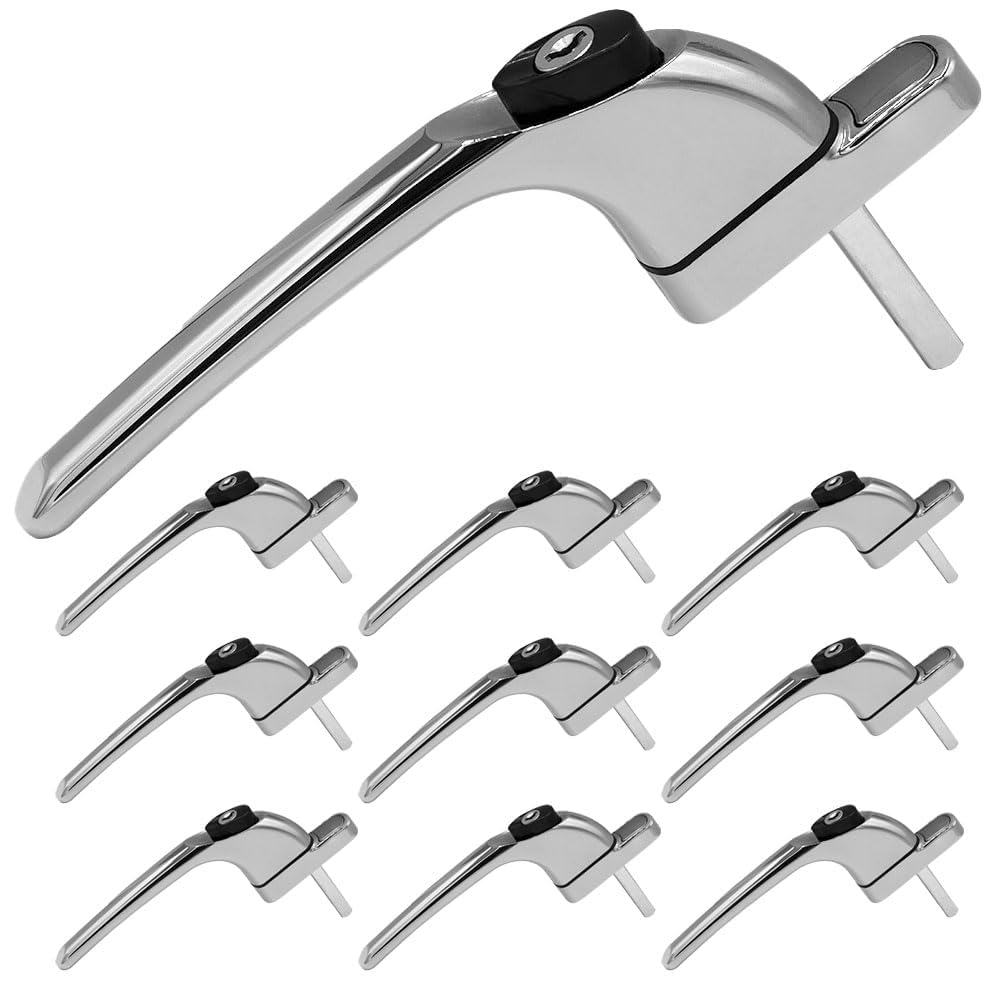 Yale UPVC Universal Window Handle Inline Locking Espag Double Glazing Chrome 30mm - View #6