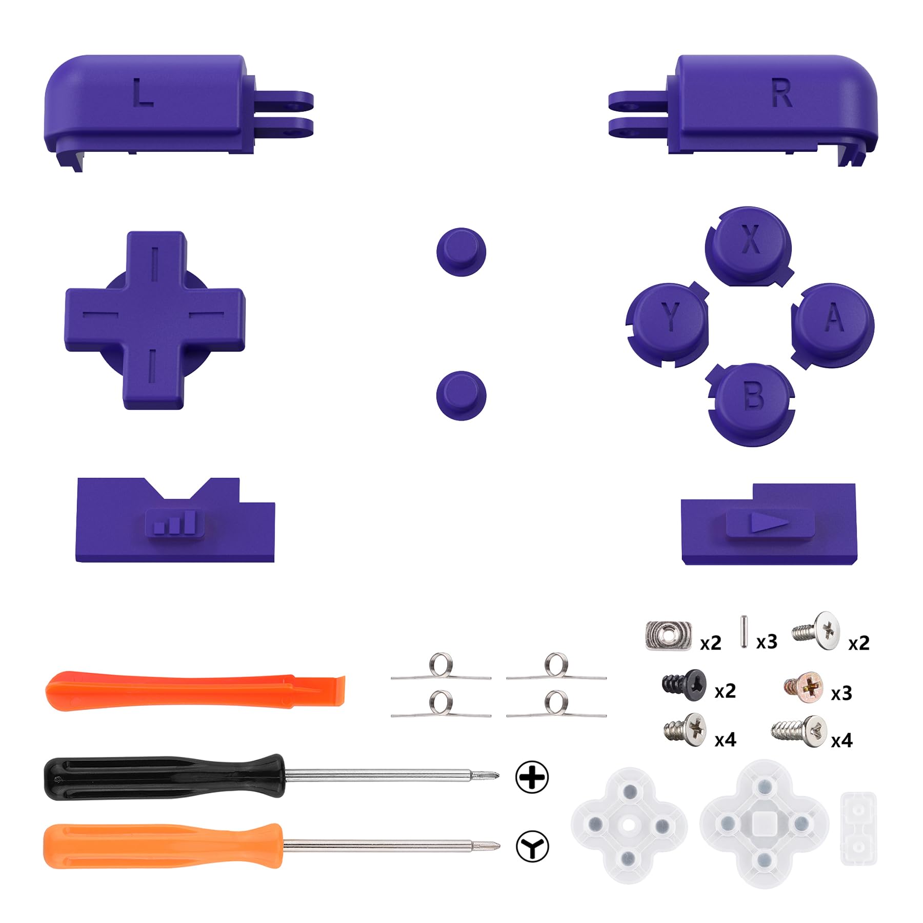 eXtremeRate Conjunto completo de botões roxos de substituição para