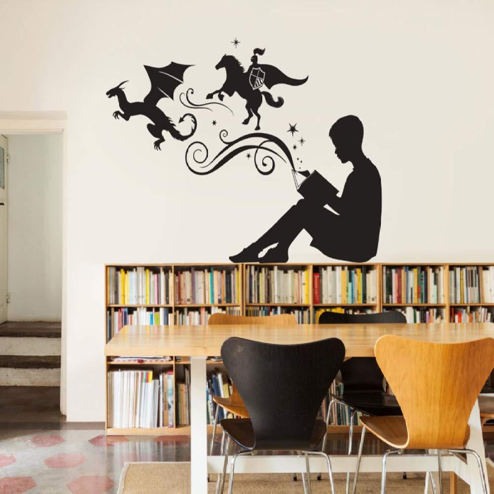 Pawang Boys Reading Magic Book Wall Decal Bedroom Home Decor Libraries Classroom Wall Decoration Mural Stickers Kids Rooms G17462x42 Cm