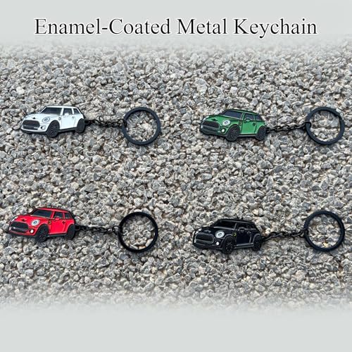 Image of Car Keychain Compatible for Mini Cooper,Metal Key Chain,Mini Cooper Accessories,Enamel Keychain