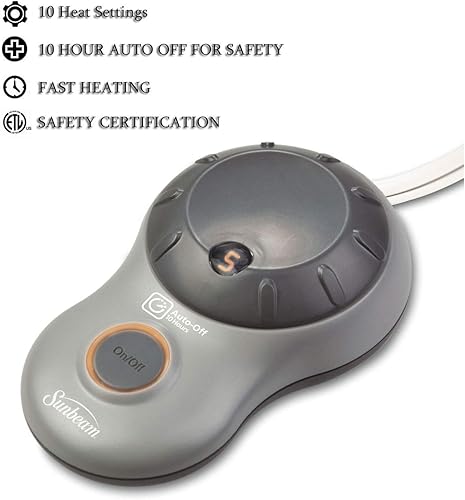 Miniatura 2 de Sunbeam Colchón calefactable CSBJ050710- Individual, blanco