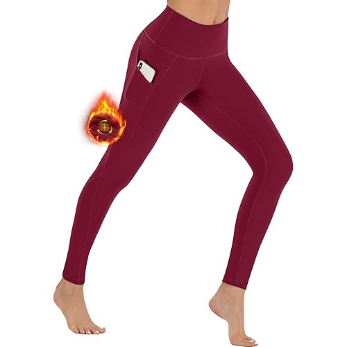 Ewedoos Fleece Lined Leggings with Pockets for Women Thermal Warm Winter Leggings for Women High Waisted Workout Yoga Pants