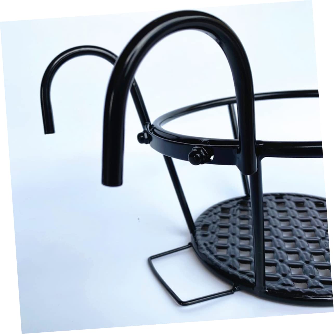 1 pieza soporte de maceta extraíble de hierro forjado estante colgante para balcón, jardín y terraza, soporte para plantas para macetas, negro