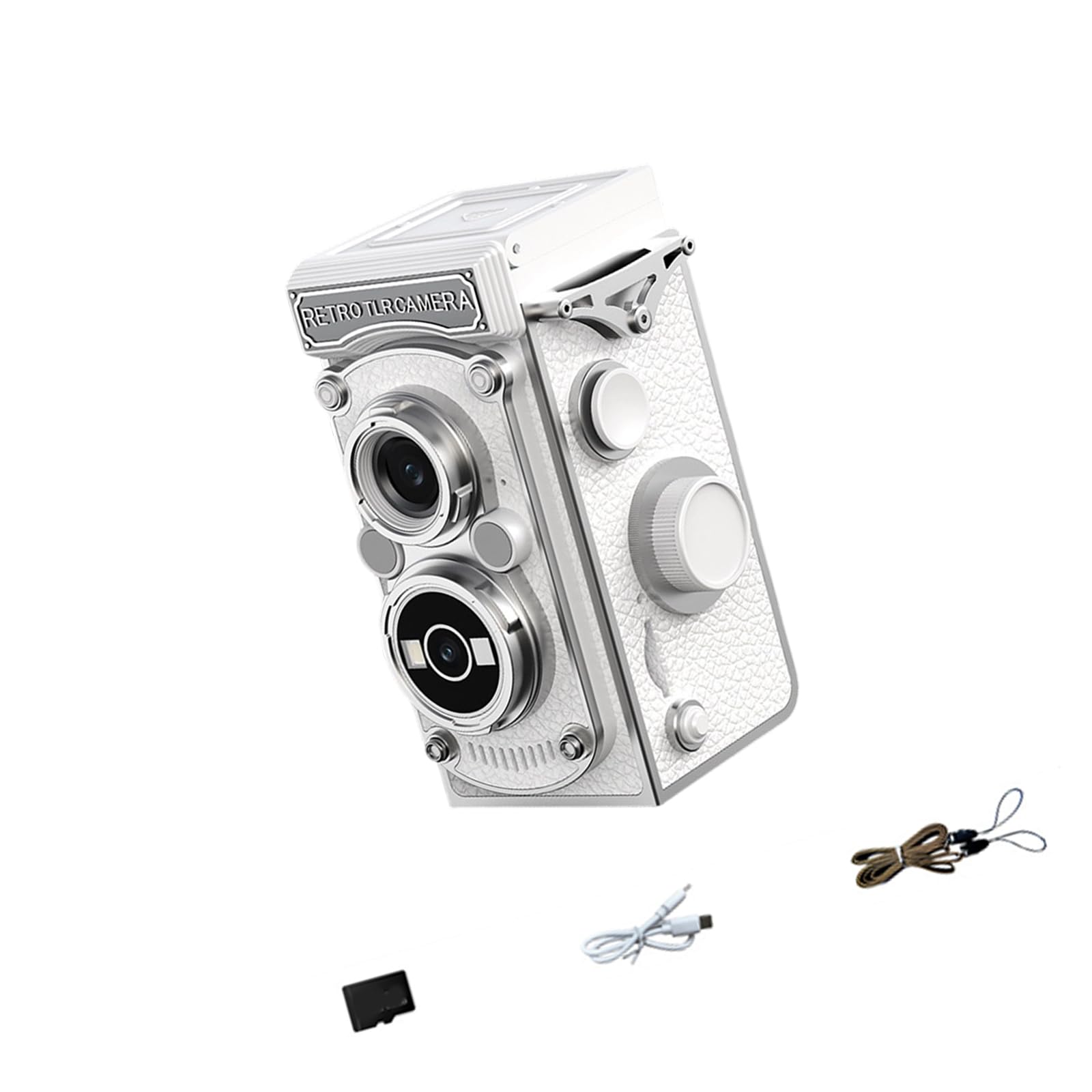 Fotocamera digitale di design con schermo inclinabile, capacità 32 GB, luce integrata e supporto per fotocamera tradizionale