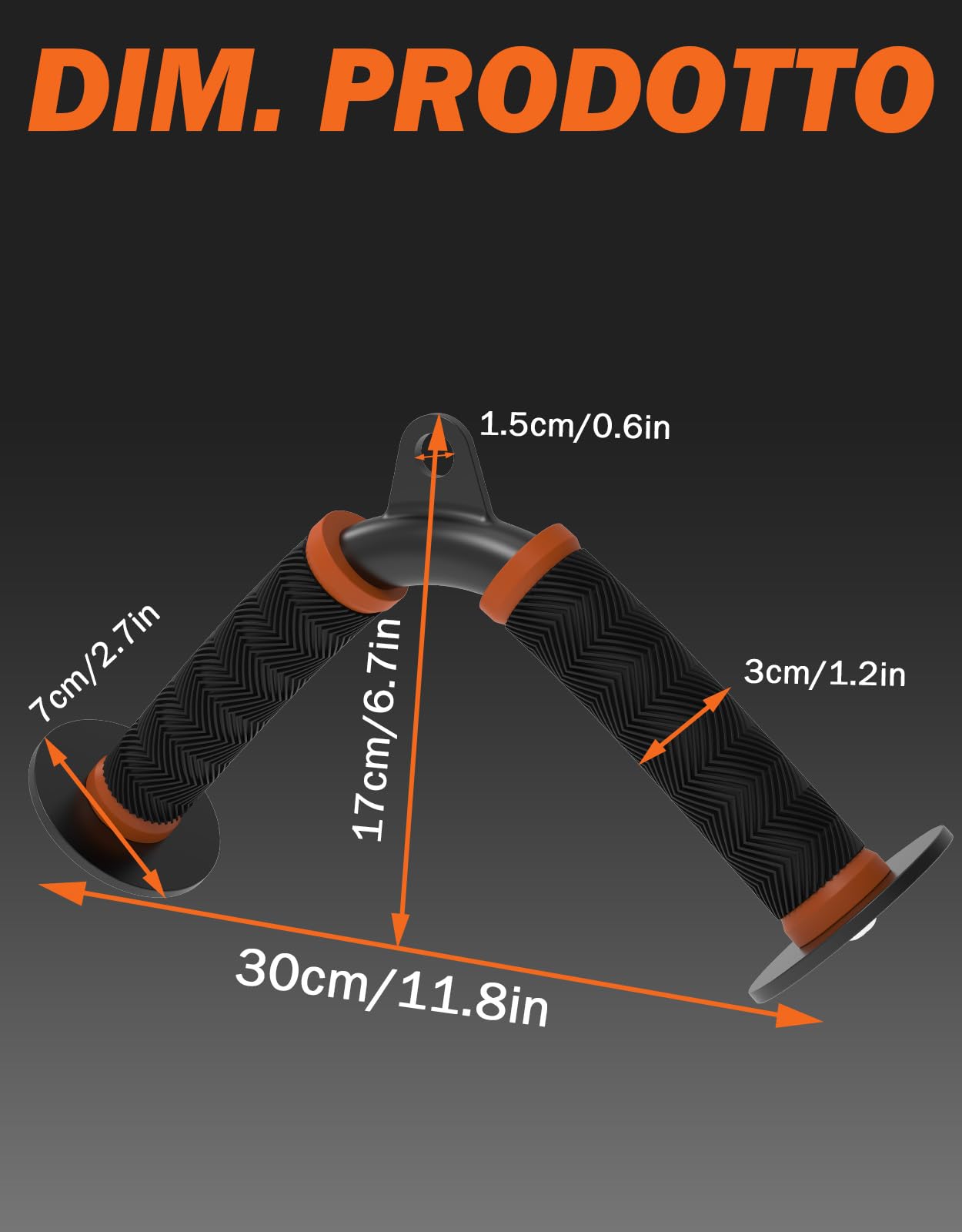 Fitarc Trizeps V-Bar - Maniglia per tricipiti con impugnatura antiscivolo, colore: Arancione