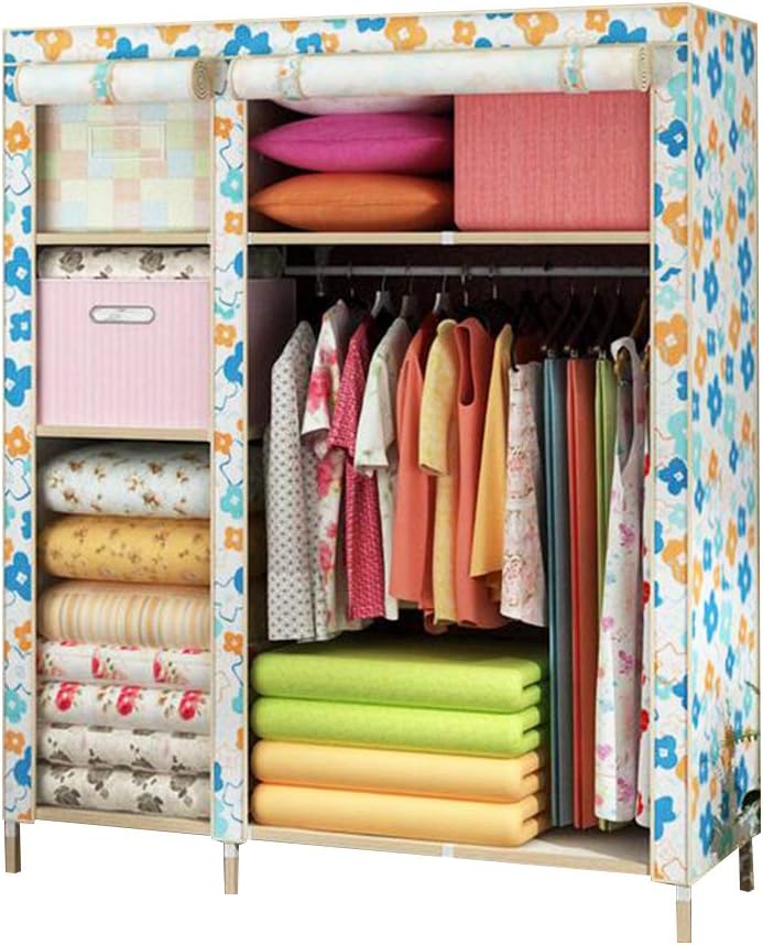 Cloth Wardrobe Clothes Closet, Portable Closet Wardrobe Storage Closet Standing Closet Fabric Cabinet Portable Wardrobe Organizer Storage,C_130X45X175CM
