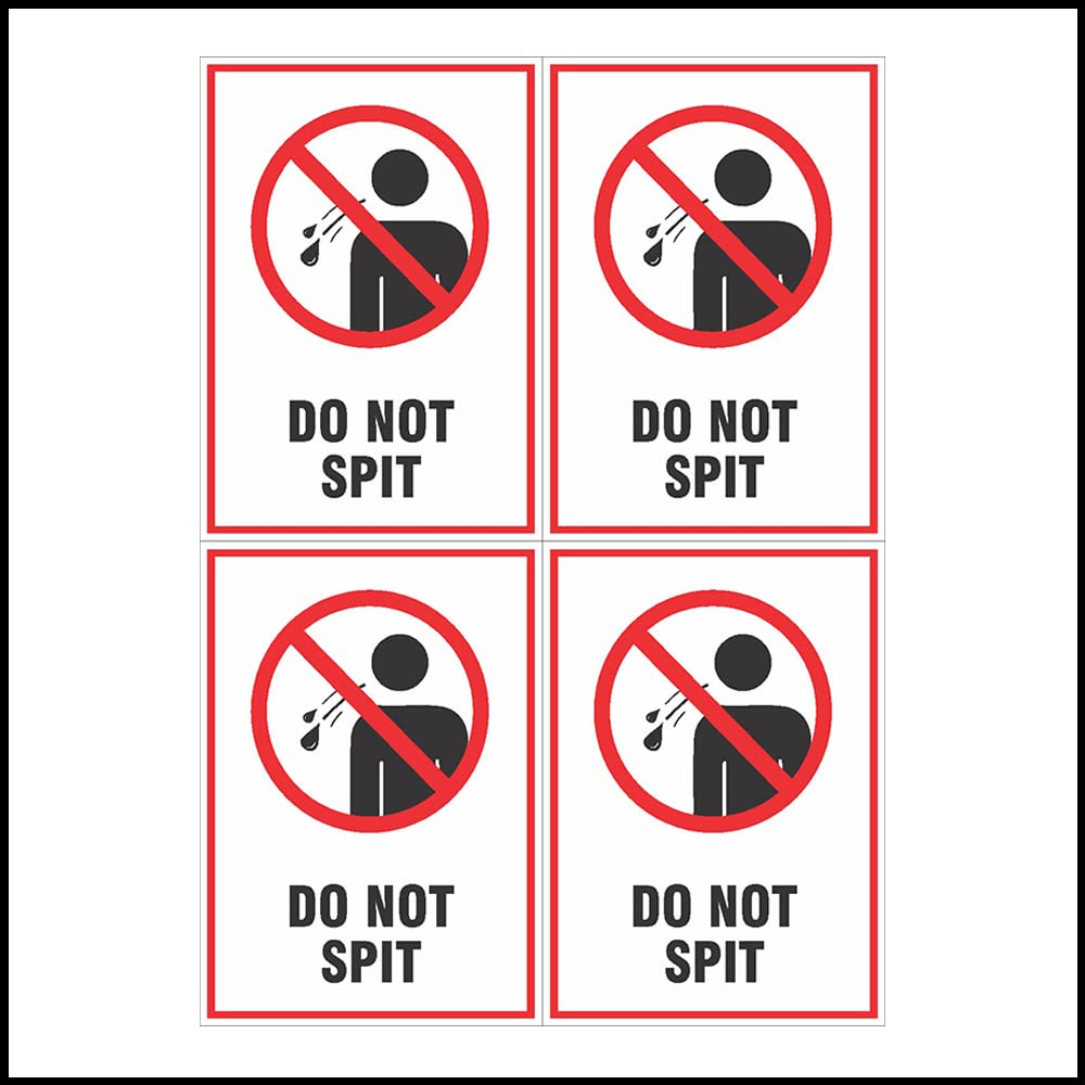 Buy NS INVENTIVENESS - Do Not Spit Safety Sign Board Pack of 4 Eco ...