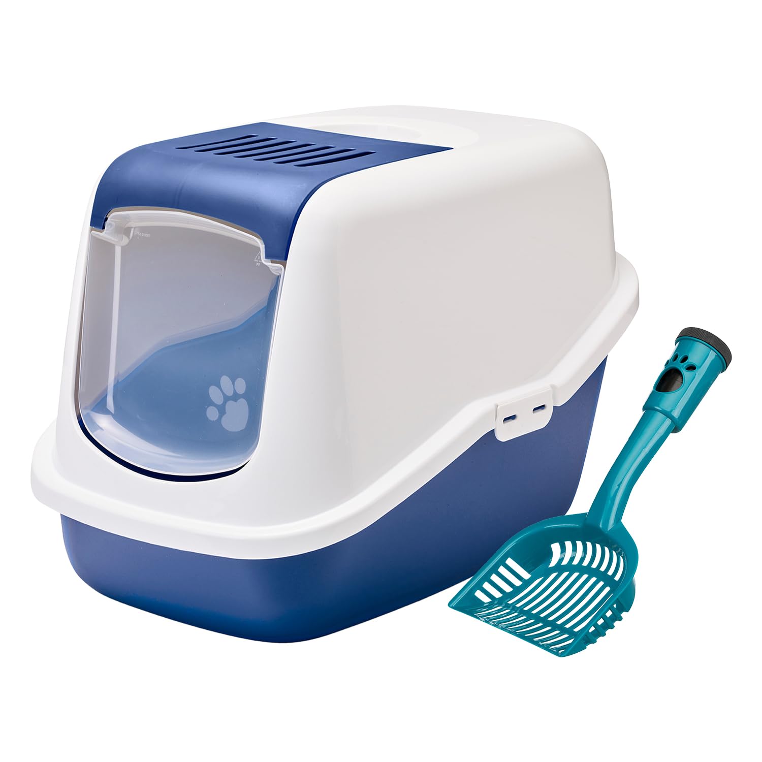 Combo of Savic Nestor Jumbo Cat Toilet Home, Prevent Litter Scatter - Nordic Blue (26 x19x18) and Plastic Clumping Litter Scoop with Dirt Bags (Color May Vary) (B0D2Y1C9X1) Amazon Price History, Amazon Price Tracker