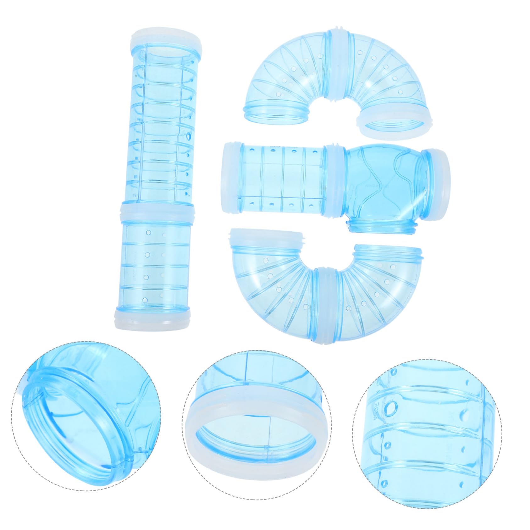 VICASKY 4 Sätze Hamster DIY Tunnel Teiliges Rohrsystem mit Verstärktem Eingang Kratzfest Kompatibel mit Verschiedenen Käfigdesigns Sicherer Erkundungsspielplatz für Hamster und Kleintiere