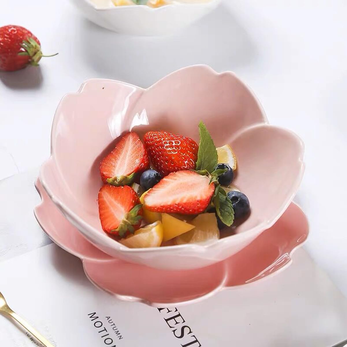 Keramikschalen in Kirschblütenform, 15,2 cm, 473 ml, 4 Stück (Rosa)