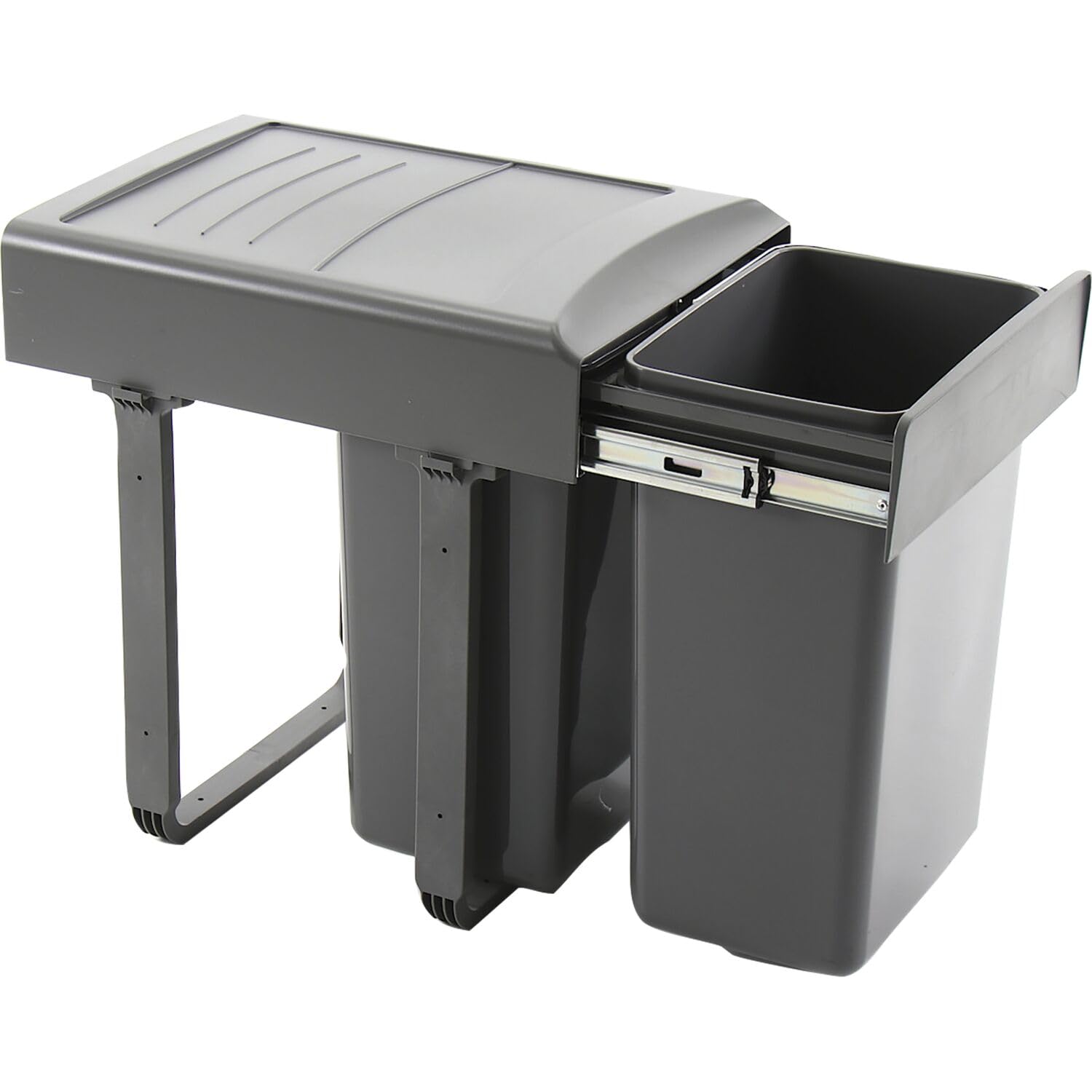 EKOTECH Einbau-Abfallsammler Mega 40 2 x 20 Liter Kunststoff Grau