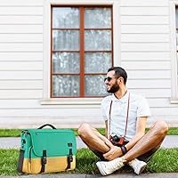 Vista 34 de MATEIN Bolsa tipo mensajero para hombres, mochila escolar para adolescentes, ligera de 17.3 pulgadas, maletín para laptop grande, bolsa cruzada