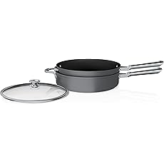 Ninja C33000 Foodi NeverStick Premium 3-Piece Cookware Set, 12-Inch Fry Pan, 5-Quart Sauté Pan with Glass Lid, Hard-Anodized, Nonstick, Durable & Oven Safe to 500°F, Slate Grey
