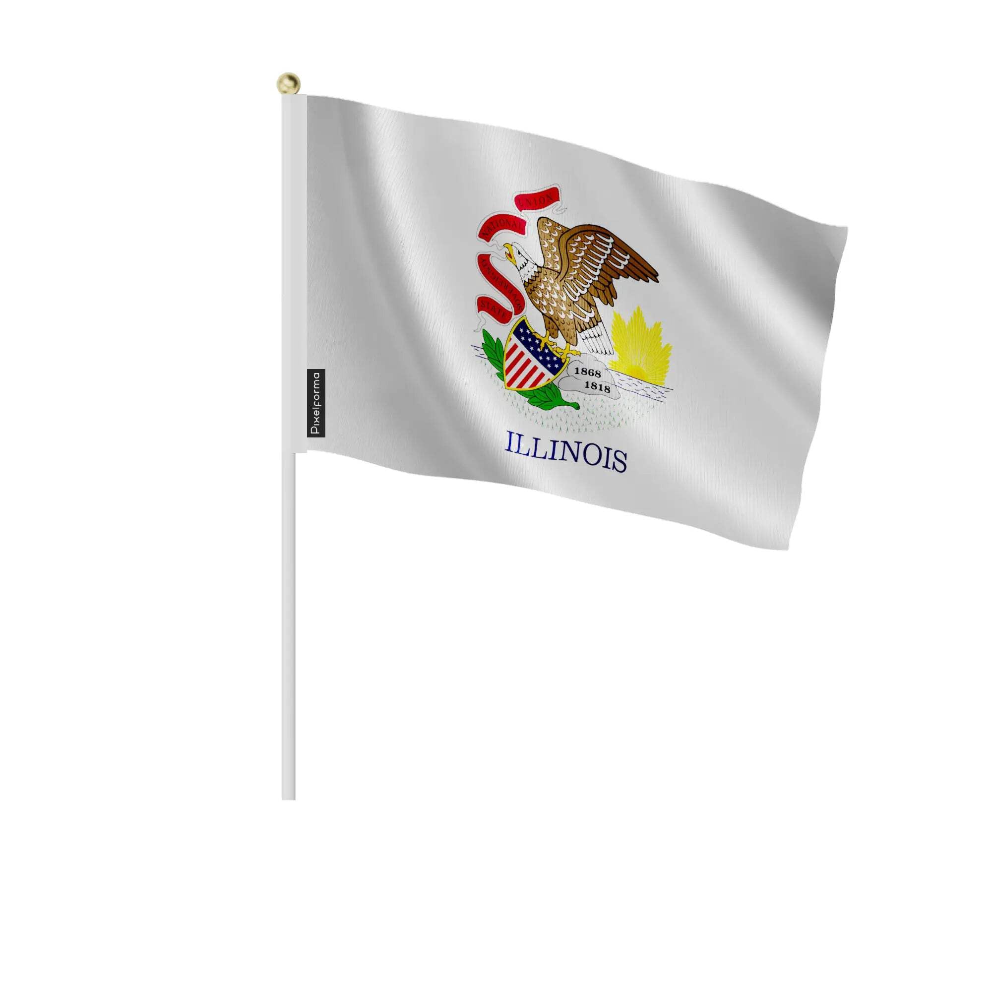 Mini drapeau Illinois 14x21cm lot de 100 pour décoration de table USA