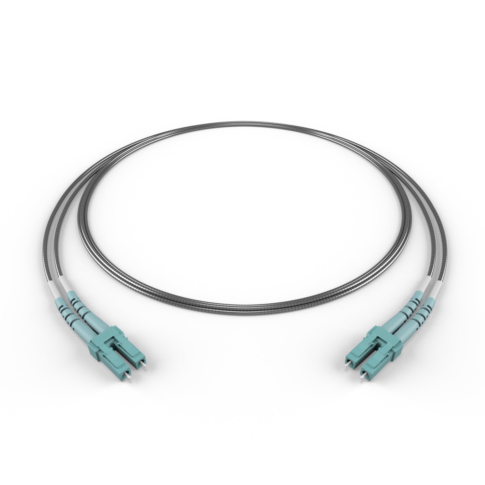 3 MTR - OM4 LC/LC INDOOR ARMORED DUPLEX FIBER CABLE. DURABLE. RODENT RESISTANT,