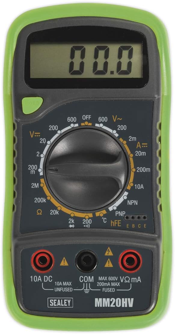 Sealey Mm20Hv Digital Multimeter 8 Function with Thermocouple Hi-Vis