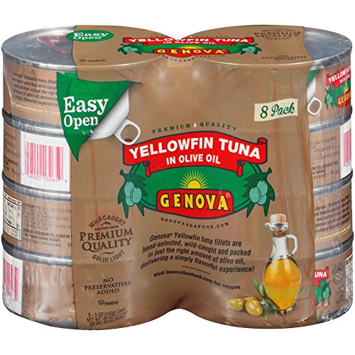 Genova Yellowfin Tuna in Olive Oil, 5 ounce can (Pack of 8)