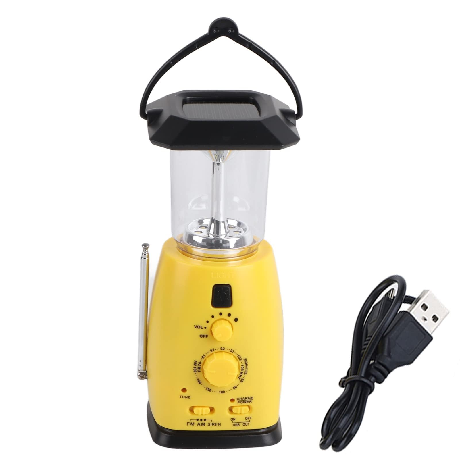 equlup Camping Lamp, 8 LED Bulbs 4 Charging Way Hand Crank Solar Power LED Camping Flashlight Torch Lamp Phone Charger for Indoor Outdoor Home Emergency