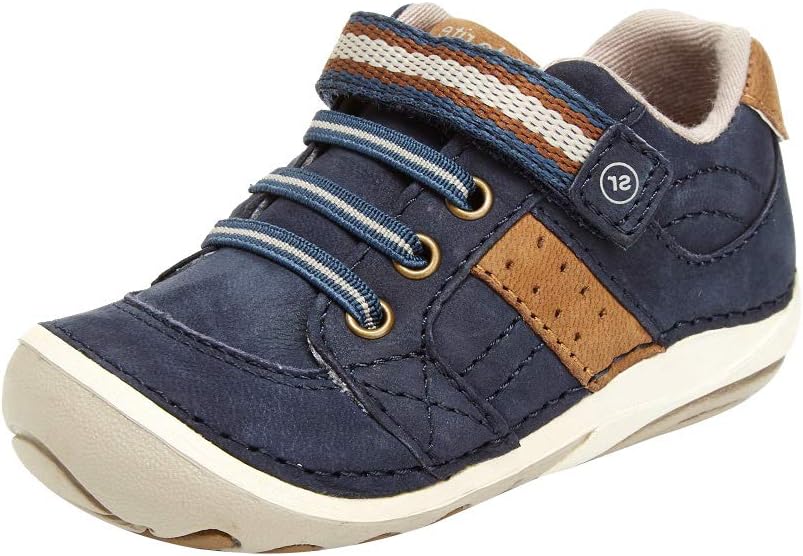 Stride Rite girls Artie Lightweight Leather Sneaker, navy, 6 W US
