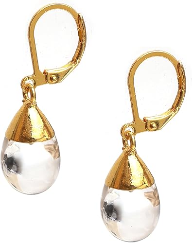 Miniatura 50 de Gempires - Aretes colgantes de piedras preciosas naturales para mujer, aretes colgantes de lágrima con cierre de palanca, hipoalergénicos chapados