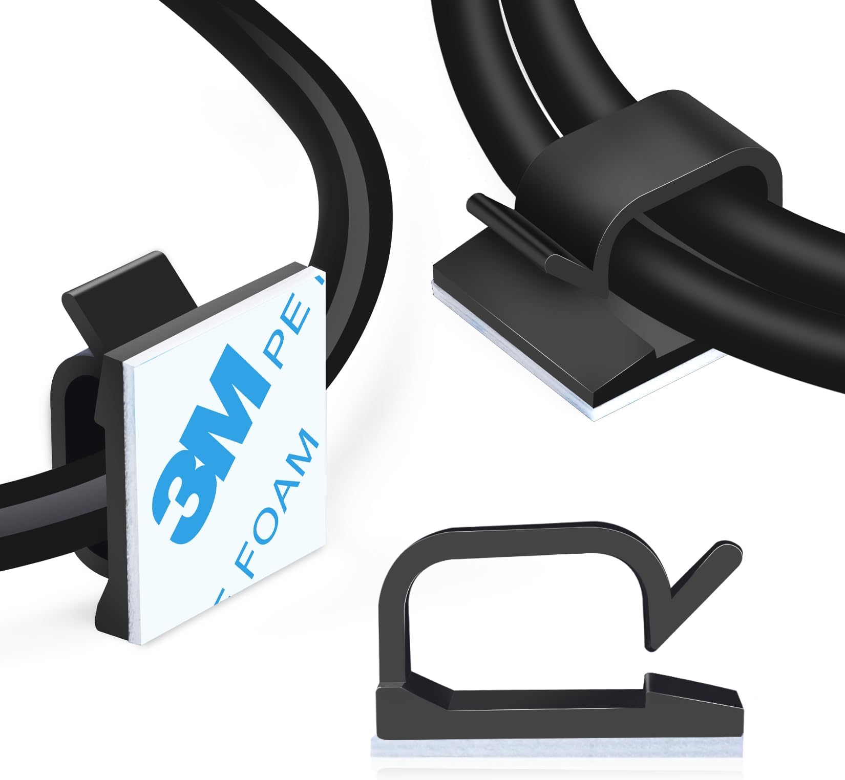 Yocice Cable Clips 60pcs with Strong Adhesive Tapes,Wire