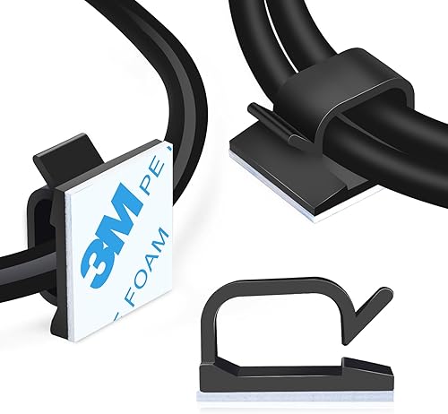 Miniatura 8 de XHF Clips adhesivos de alambre de 58 pulgadas, color blanco, 120 unidades, grapas de cable para organizar cables al aire libre, organizador de